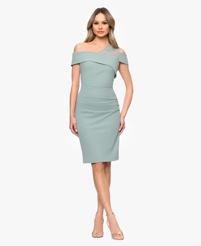 B & A By Betsy And Adam Women's Off-the-shoulder Short Dress In Green