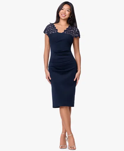 B & A By Betsy And Adam Women's V-neck Long Dress In Blue