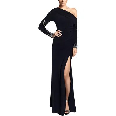 B & A By Betsy And Adam Womens Embellished Off-the-shoulder Evening Dress