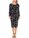 B & A By Betsy And Adam Womens Knit Glitter Midi Dress In Multi