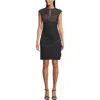B & A By Betsy And Adam Womens Lace Overlay Polyester Cocktail Dress In Multi