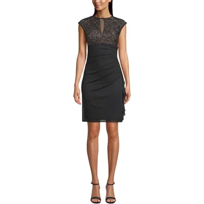B & A By Betsy And Adam Womens Lace Overlay Polyester Cocktail Dress In Multi