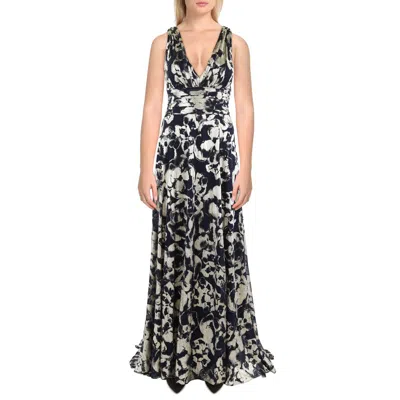 B & A By Betsy And Adam Womens Pocket Metallic Evening Dress