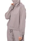 B & A By Betsy And Adam Womens Pullover Built-in Mask Crewneck Sweater In Grey