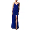 B & A By Betsy And Adam Womens Asymmetric Polyester Evening Dress In Blue