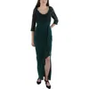 B & A By Betsy And Adam Womens Shimmer Polyester Evening Dress In Silver