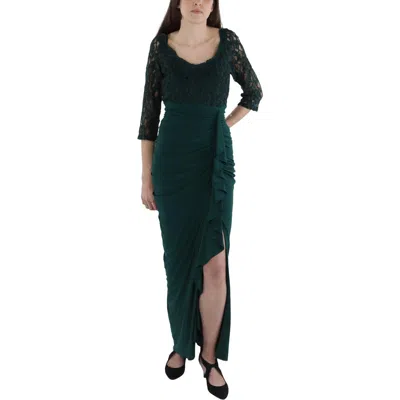 B & A By Betsy And Adam Womens Shimmer Polyester Evening Dress In Silver