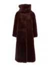 B&b Couture Biscuit Fur Bordeaux In Brown