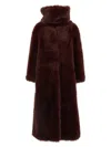 B&b Couture Biscuit Fur Bordeaux In Black