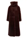 B&b Couture Biscuit Fur Bordeaux In Brown