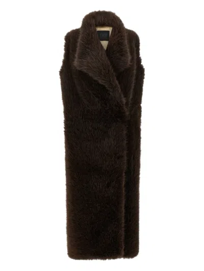 B&B COUTURE COLLARED SLEEVELESS COAT