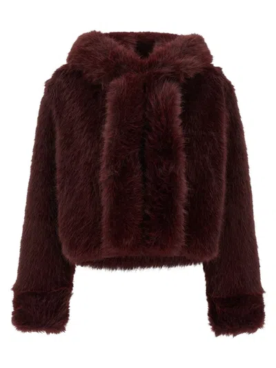 B&B COUTURE CROPPED FAUX FUR JACKET WITH PLUSH TEXTURE