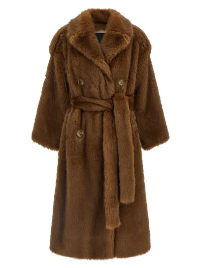 B&b Couture Farrah Coat In Brown