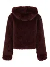 B&b Couture Cropped Faux Fur Jacket With Plush Texture In Brown