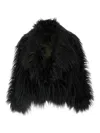 B&b Couture Ice Long-hair Lapel Coat In Animal Print