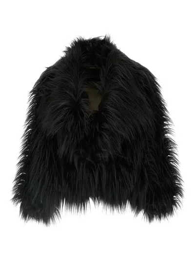 B&B COUTURE ICE LONG-HAIR LAPEL COAT