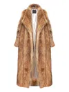 B&b Couture Lupo Faux-fur Lapel Coat In Multi