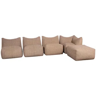 Pre-owned B & B Italia 1970s Mario Bellini 5-piece Bambole Sofa Set For B&b Italia In Brown