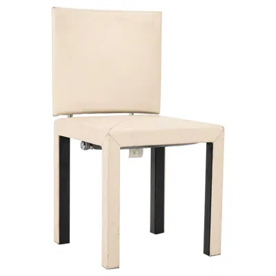 Pre-owned B & B Italia 1990s Arcadia Dining Side Chair By Paolo Piva For B&b Italia In Ivory Leather In White