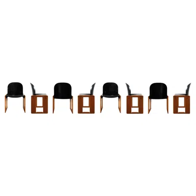 Pre-owned B & B Italia Afra & Tobia Scarpa Black Lacquered Dialogo Chair For B&b Italia, 1973, Set Of 8