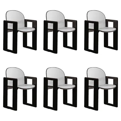 Pre-owned B & B Italia Afra & Tobia Scarpa "dialogo" Chairs For B&b Italia, White, 1973, Set Of 6 In Brown