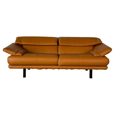 Pre-owned B & B Italia B&b Italia “alanda” Sofa In Caramel Leather – Fully Restored Excellent Condition In Brown