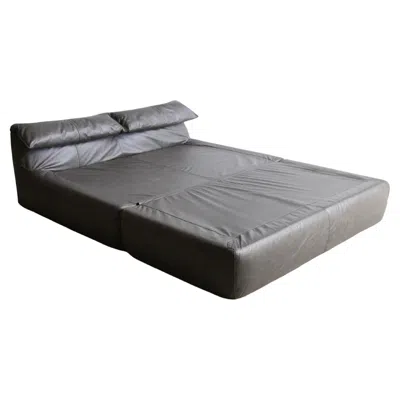 Pre-owned B & B Italia Bamboletto By Mario Bellini For B&b Italia In Grey Frosted Leather 1970s In Gray