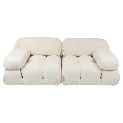 Pre-owned B & B Italia Camaleonda Sofa Set In Boucle Wool With Armrests By Mario Bellini, 1970's In Sand