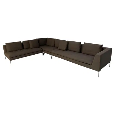Pre-owned B & B Italia B&b Italia “charles” L-shape Sectional Sofa In Beige “serra” Cashmere In Brown