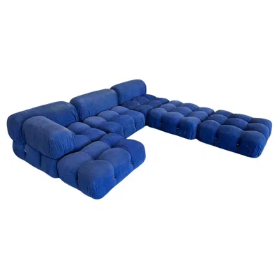 Pre-owned B & B Italia Cobalt Blue Modular Sofa By Mario Bellini For B&b Italia