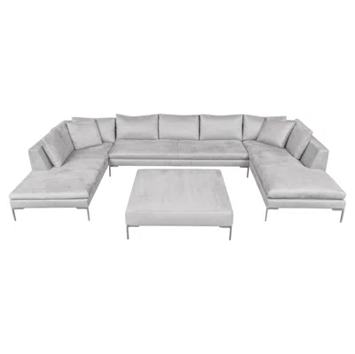 Pre-owned B & B Italia B&b Italia Gray Suede Upholstered Sectional Sofa