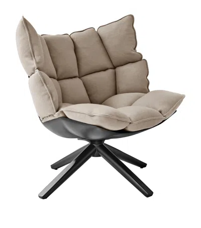 B & B Italia Husk Swivel Chair And Footstool In Neutral