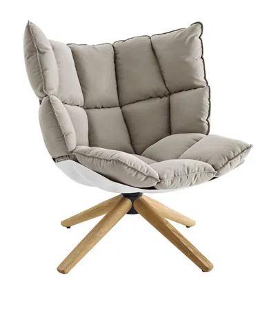 B & B Italia Husk Swivel Chair In Grey