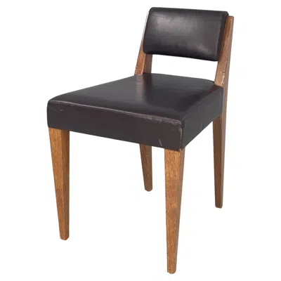 Pre-owned B & B Italia Italian Modern Brown Leather And Wood Chair By B&b, 1980s