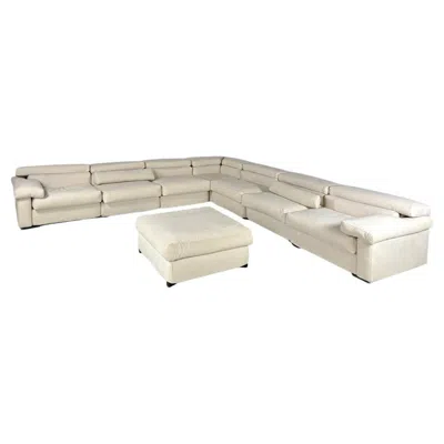 Pre-owned B & B Italia Italian Modern Modular White Sofa Erasmo By Afra And Tobia Scarpa For B&b, 1970s