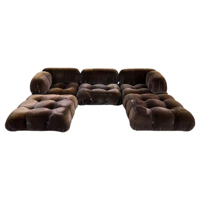 Pre-owned B & B Italia Mario Bellini Brown Alpaca Velvet Camaleonda Sofa For B&b Italia, 1972, Set Of 5
