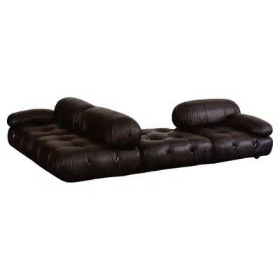 Pre-owned B & B Italia Mario Bellini “camaleonda” Sofa For B&b Italia, Dark Brown, 1970, Set Of 4 In Black
