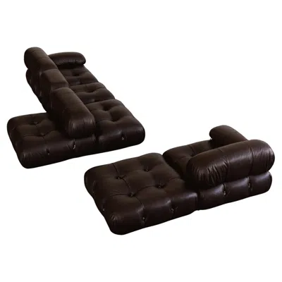 Pre-owned B & B Italia Mario Bellini “camaleonda” Sofa For B&b Italia, Dark Brown, 1970, Set Of 6 In Black