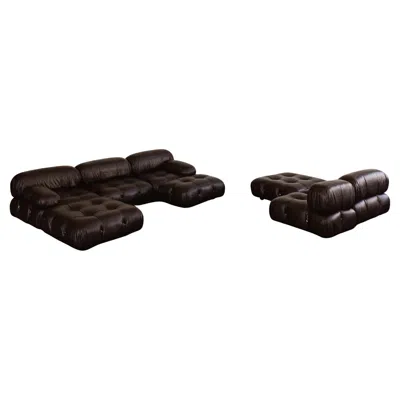 Pre-owned B & B Italia Mario Bellini “camaleonda” Sofa For B&b Italia, Dark Brown, 1970, Set Of 8 In Black