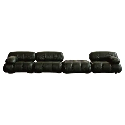 Pre-owned B & B Italia Mario Bellini “camaleonda” Sofa For B&b Italia, Dark Green, 1970, Set Of 4 In Black