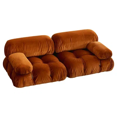 Pre-owned B & B Italia Mario Bellini “camaleonda” Sofa For B&b Italia, Rust Brown, 1970, Set Of 2
