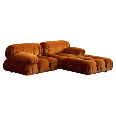 Pre-owned B & B Italia Mario Bellini “camaleonda” Sofa For B&b Italia, Rust Brown, 1970, Set Of 3