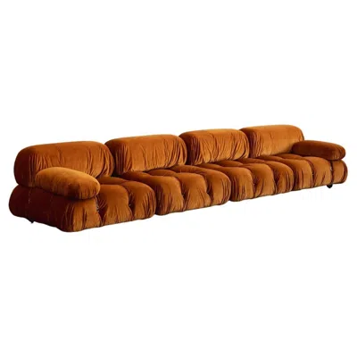 Pre-owned B & B Italia Mario Bellini “camaleonda” Sofa For B&b Italia, Rust Brown, 1970, Set Of 4