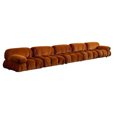 Pre-owned B & B Italia Mario Bellini “camaleonda” Sofa For B&b Italia, Rust Brown, 1970, Set Of 5