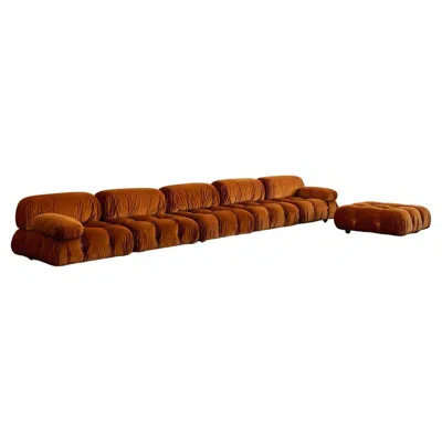 Pre-owned B & B Italia Mario Bellini “camaleonda” Sofa For B&b Italia, Rust Brown, 1970, Set Of 6