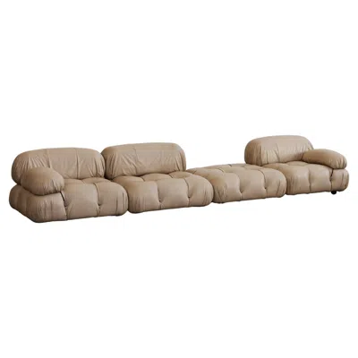 Pre-owned B & B Italia Mario Bellini �camaleonda� Sofa For B&b Italia, Sand Beige, 1970, Set Of 4 In Brown