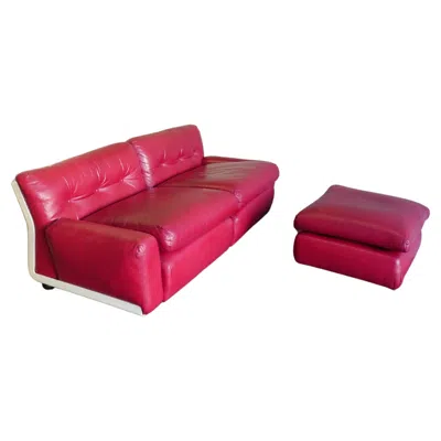 Pre-owned B & B Italia Mario Bellini For B&b Italia Amanta Sectional Sofa/lounge Chairs, 1973 In Red