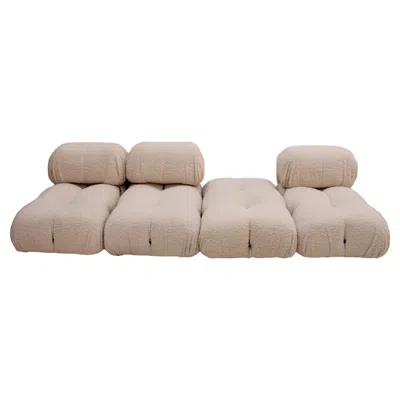 Pre-owned B & B Italia Mario Bellini For B&b Italia "camaleonda" White Bouclé Fabric Modular Sofa