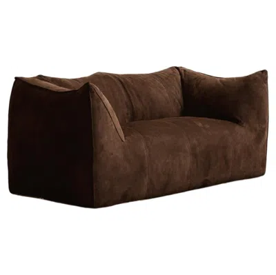 Pre-owned B & B Italia Mario Bellini "le Bambole" Sofa For B&b Italia, Dark Brown Suede, 1971