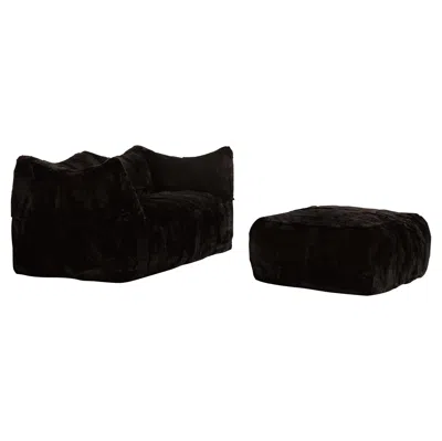 Pre-owned B & B Italia Mario Bellini "le Bambole" Sofa With Ottoman For B&b Italia, 1971 In Black